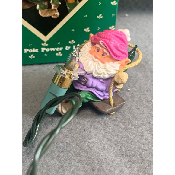 Vintage North Pole Power & Lighted Gnome Ornament with Box 1987 - Picture 3 of 12